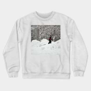 Sledding in Winter Crewneck Sweatshirt